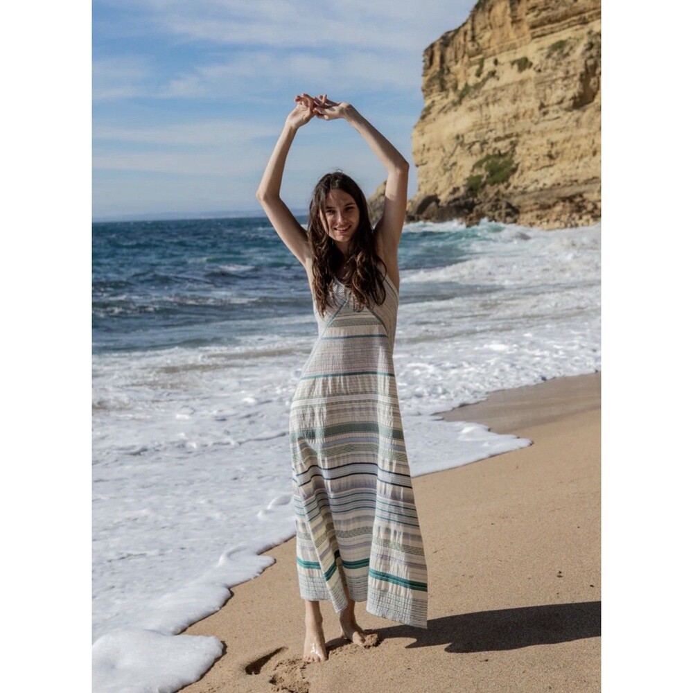 Odile Josefin Halter Maxi Dress Size 1 (XS/S) Green & Blue Excellent Condition!